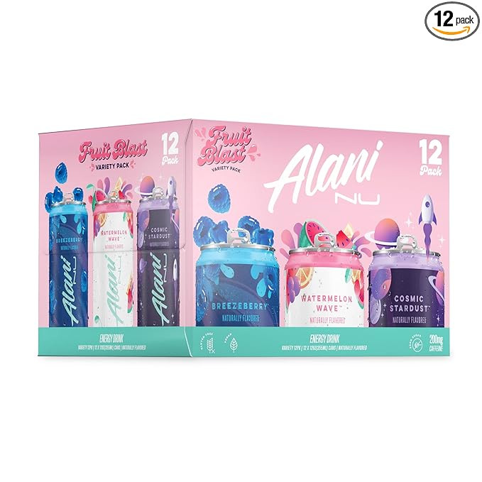 Alani Nu FRUIT BLAST VARIETY Sugar Free, Low Calorie Energy Drinks | 200mg Caffeine | Pre Workout... | Amazon (US)