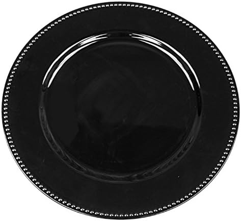 Balsa Circle 6 pcs 13-Inch Black Crystal Beaded Round Charger Plates - Dinner Wedding Supplies fo... | Amazon (US)