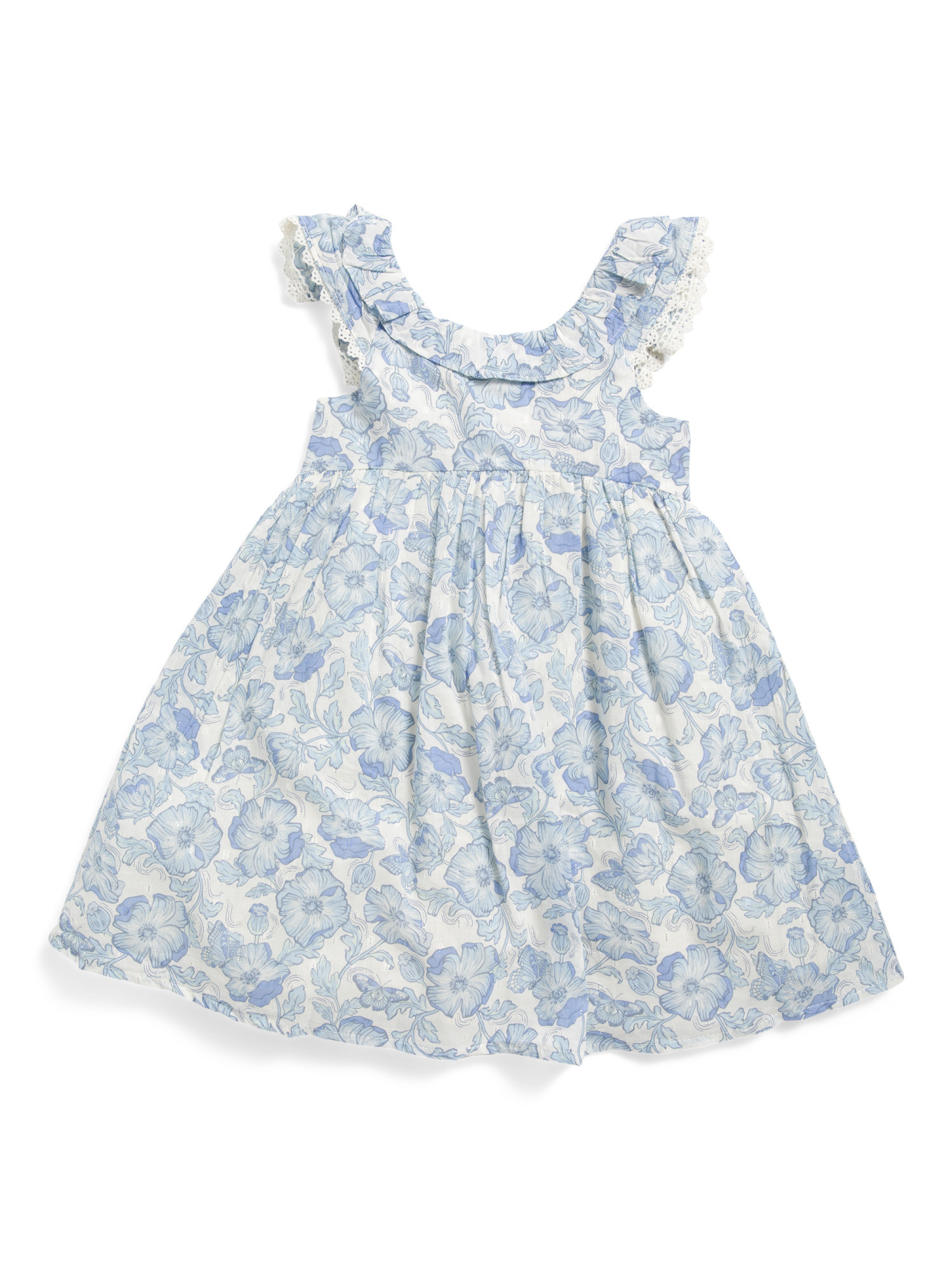 Toddler Girls Ruffle Neck Flutter Sleeve Floral Dress | Toddler Girl Dresses | Marshalls | Marshalls