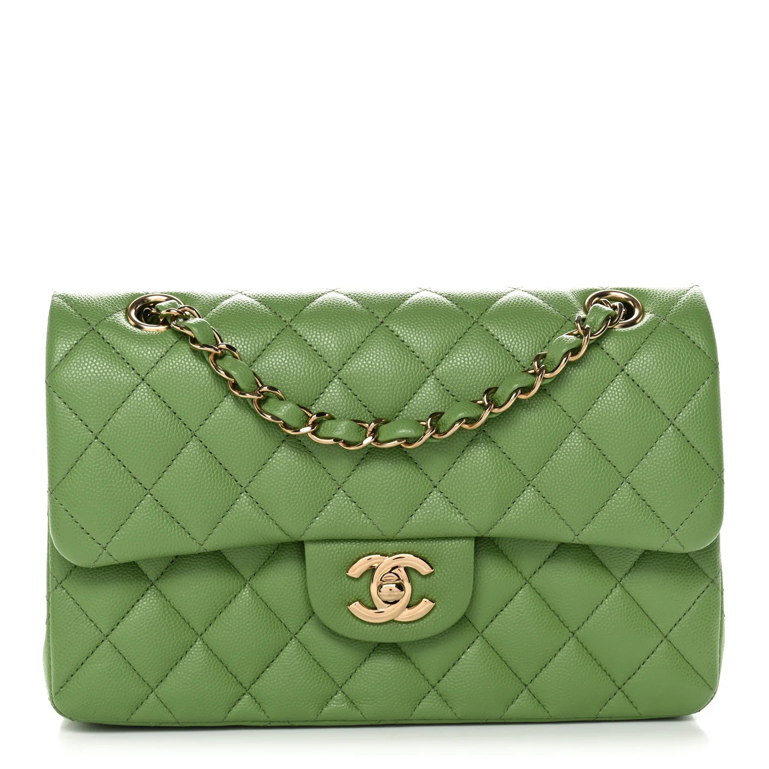 Chanel Caviar Quilted Small Double Flap Green 1872289 | FASHIONPHILE (US)