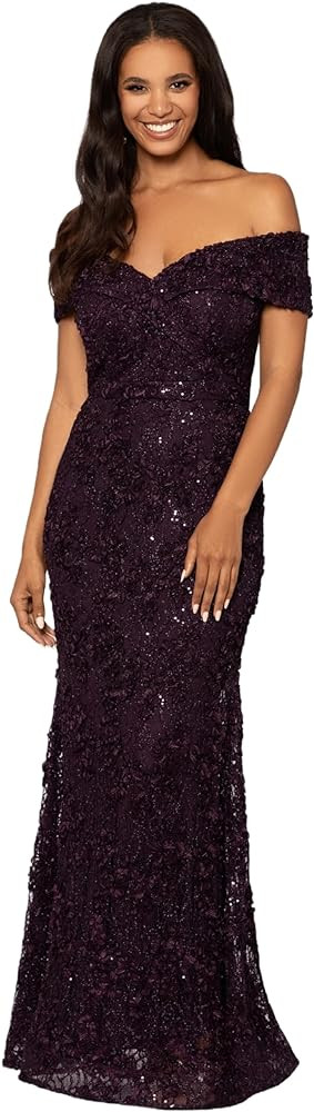 Xscape womens Off the Shoulder Sweetheart Neckline Long Lace Dress (Standard & Petite) Special Oc... | Amazon (US)