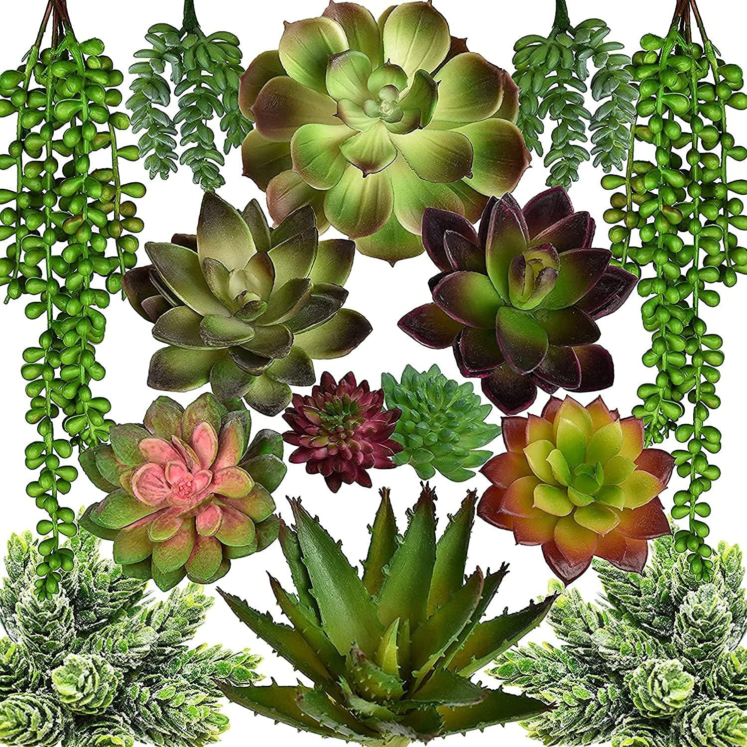 Seeko Artificial Succulents -14 Pack- Premium Succulent Plants Artificial - Realistic Faux Succul... | Amazon (US)