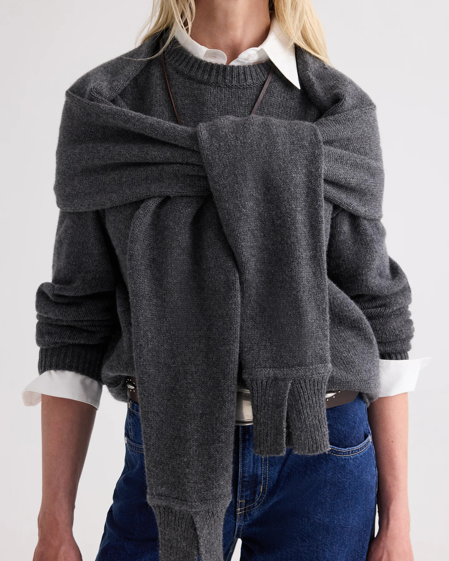 Shrug Crewneck Sweater in Italian Cashmere | TWP