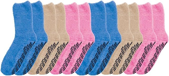Silverts Unisex 6-Pack Gripper Non Skid Hospital Slipper Socks No Color One Size One Size | Amazon (US)