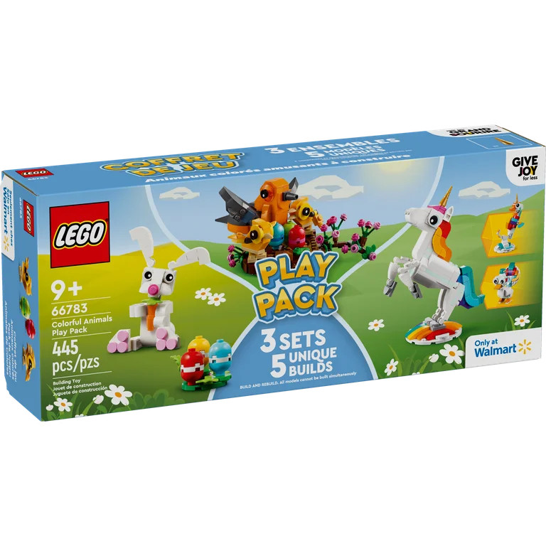 LEGO Colorful Animals Play Pack, 5 Adorable Animal Builds in 1 Box: Bunny Toy, Unicorn Toy, Seaho... | Walmart (US)