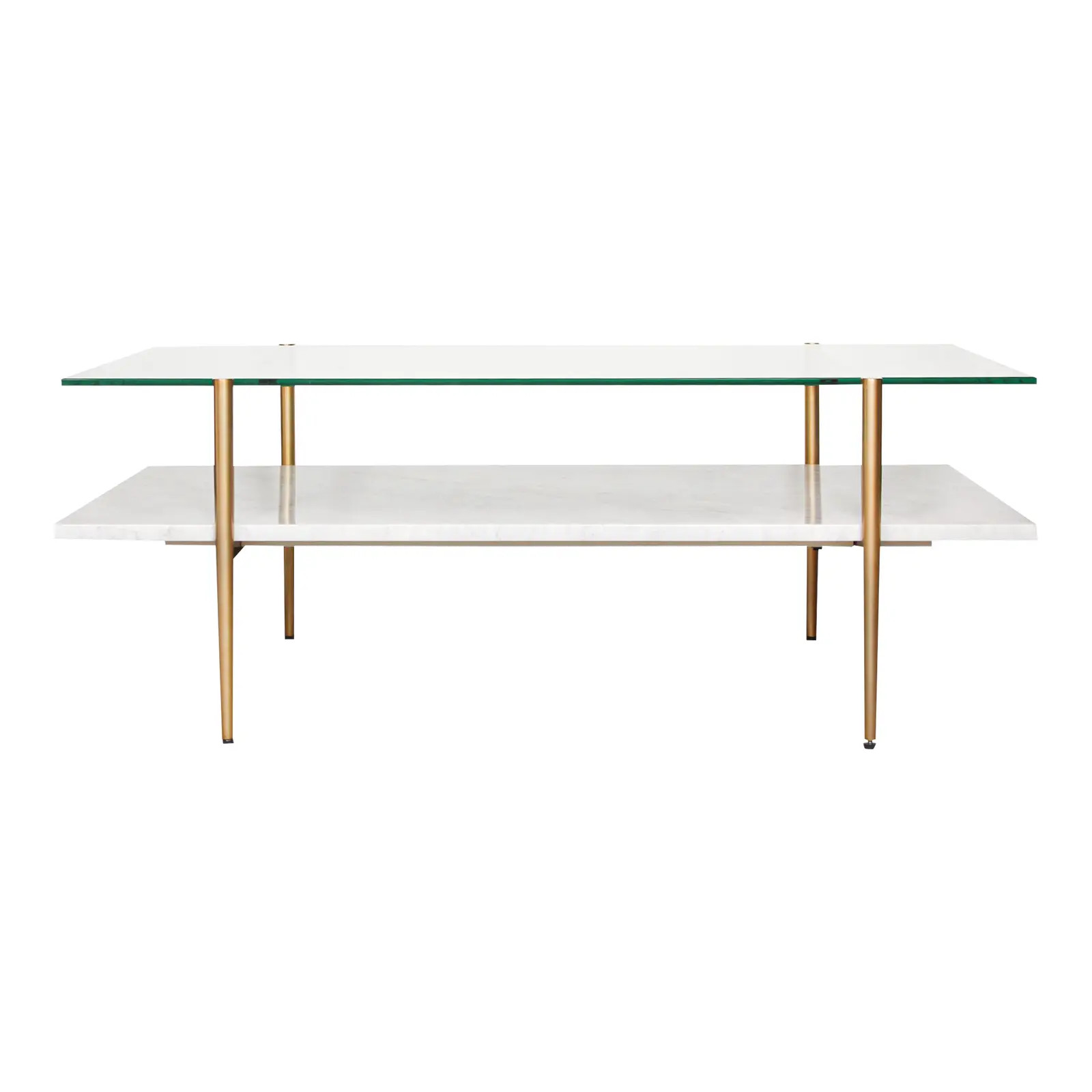 Mid-Century Art Display Marble Coffee Table From William Sonoma | Chairish