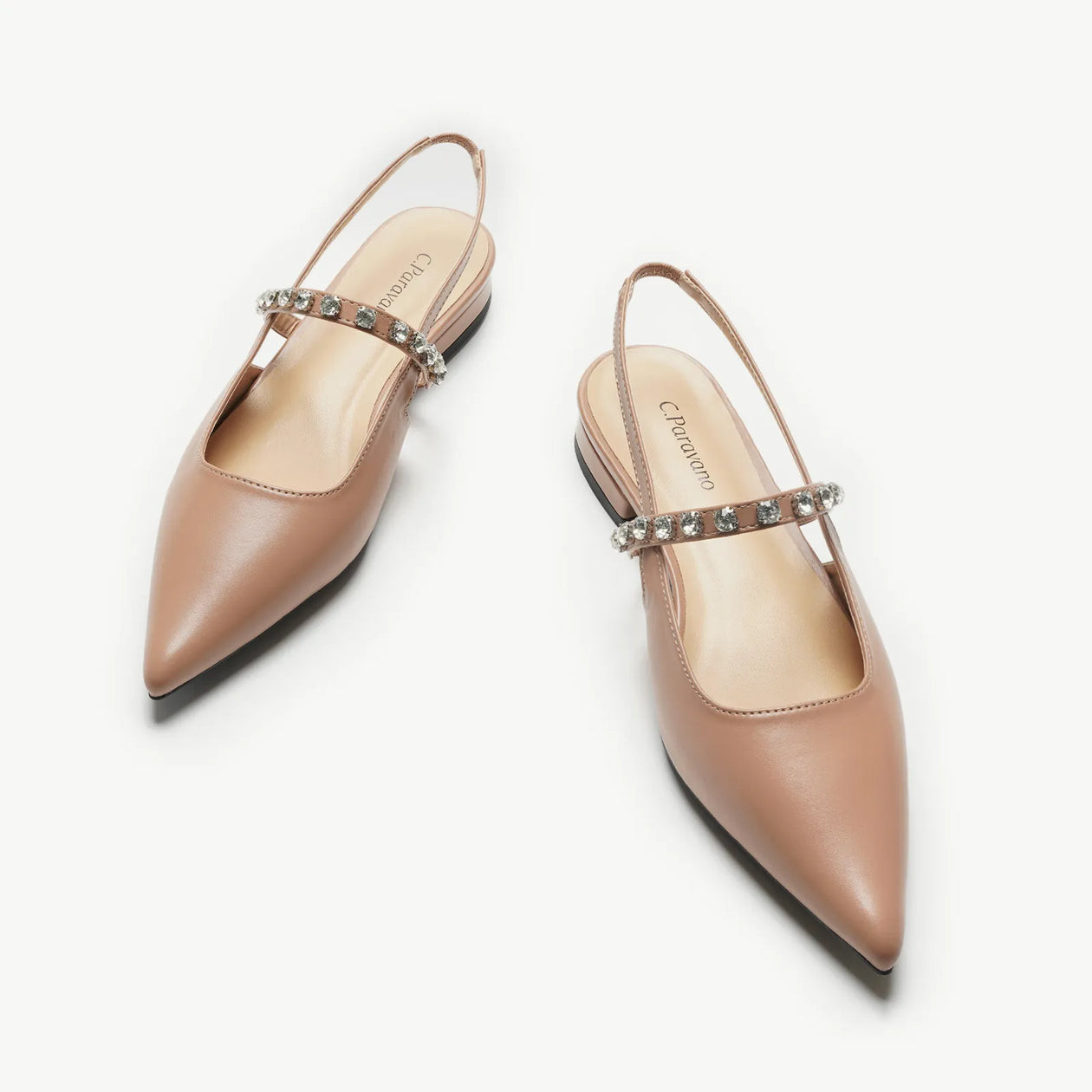 Crystal Strap Slingback Flats (Aida) | C.Paravano | cparavano