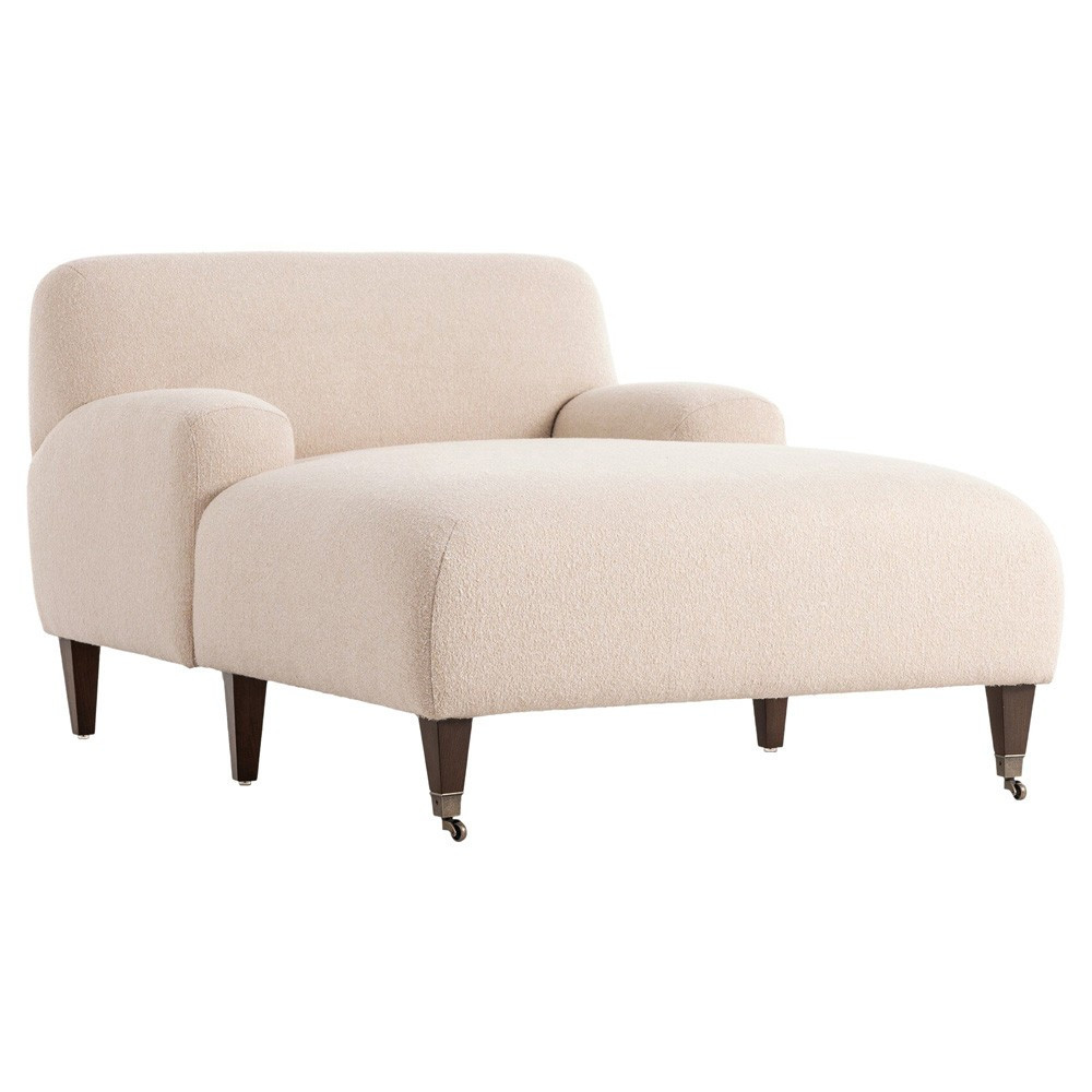 Kent Crete Sand Boucle Chaise Lounge | Kathy Kuo Home