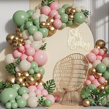 Pink and Green Balloon Arch Garland Kit,137pcs Sage Green and Pastel Pink White Sand Gold Balloon... | Amazon (US)