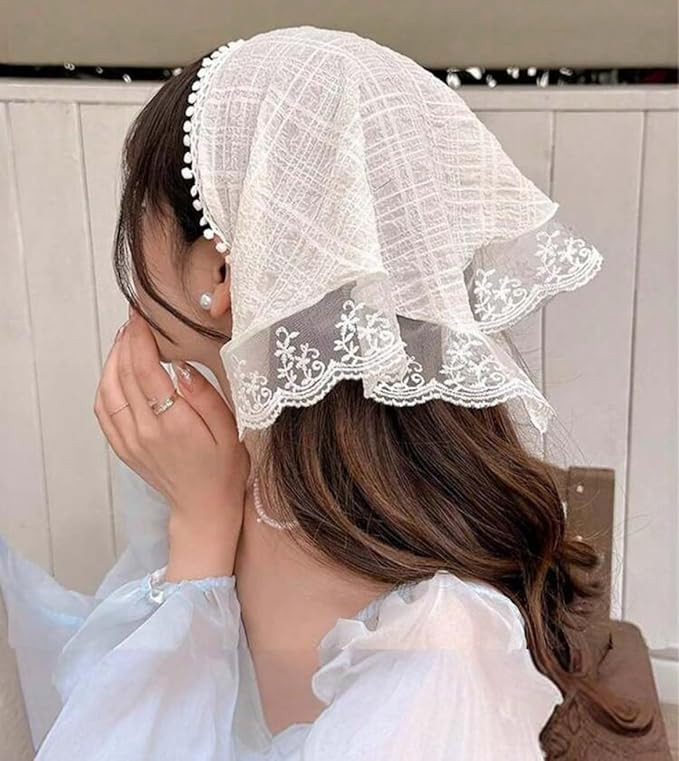 Huachi White Bandanas Head Scarf Headband for Women’s Hair - Lace Hair Scarf Bandana Headband -... | Amazon (US)