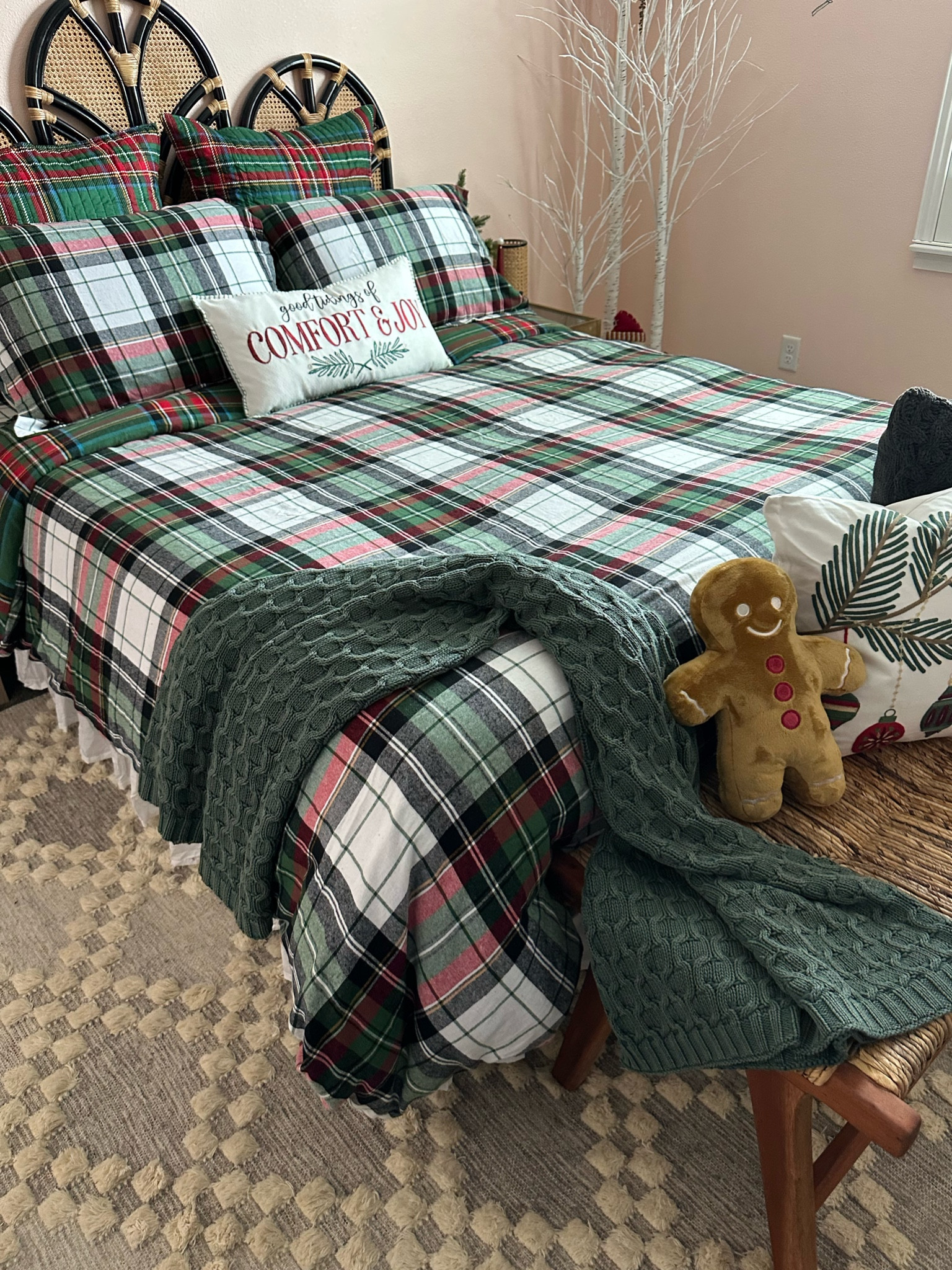 Christmas guest bedding flannel
Plaid sheets, duvet cover and shams, euro shams then a fun throw and pillows #christmasbedding #plaidbedding #flannelbedding #bedding #guestbedroom #holidaydecor #christmasdecor #christmaspillows #throw #redandgreenchristmas

#LTKHome #LTKSeasonal #LTKHoliday