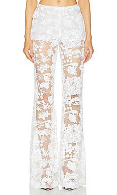 AKNVAS x REVOLVE Lennon Embroidered Trousers in White from Revolve.com | Revolve Clothing (Global)