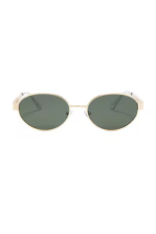 Banbe The Evangelista Sunglasses in Gold & Green from Revolve.com | Revolve Clothing (Global)