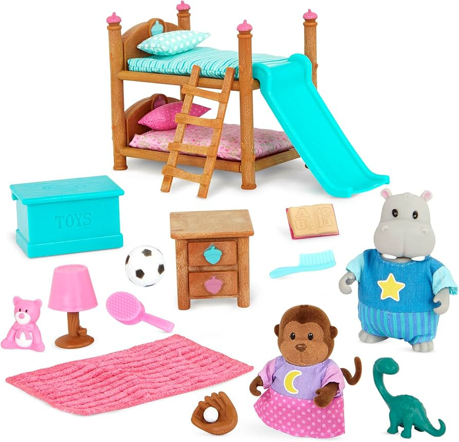 Li'l Woodzeez – Bunk Bed Bedroom Set – Adorable Animal Figurines – Dollhouse Furniture – ... | Amazon (CA)