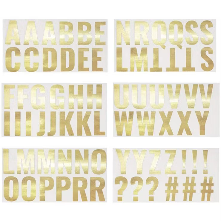 Letter Stickers - 74-Count Gold Foil Alphabet Sticker, Self Adhesive Decorative Sticker for Kids ... | Target