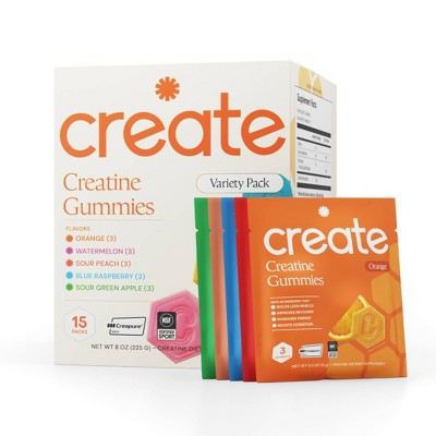 Create Wellness Gummies Made with Pure Creatine Monohydrate NSF Certified for Sport - Variety Pack - 45ct/15 Servings | Target