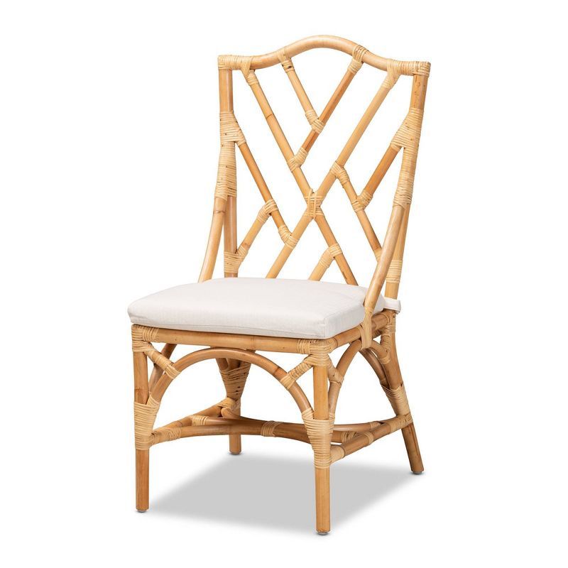 Sonia Rattan Chair Natural/White - Baxton Studio | Target