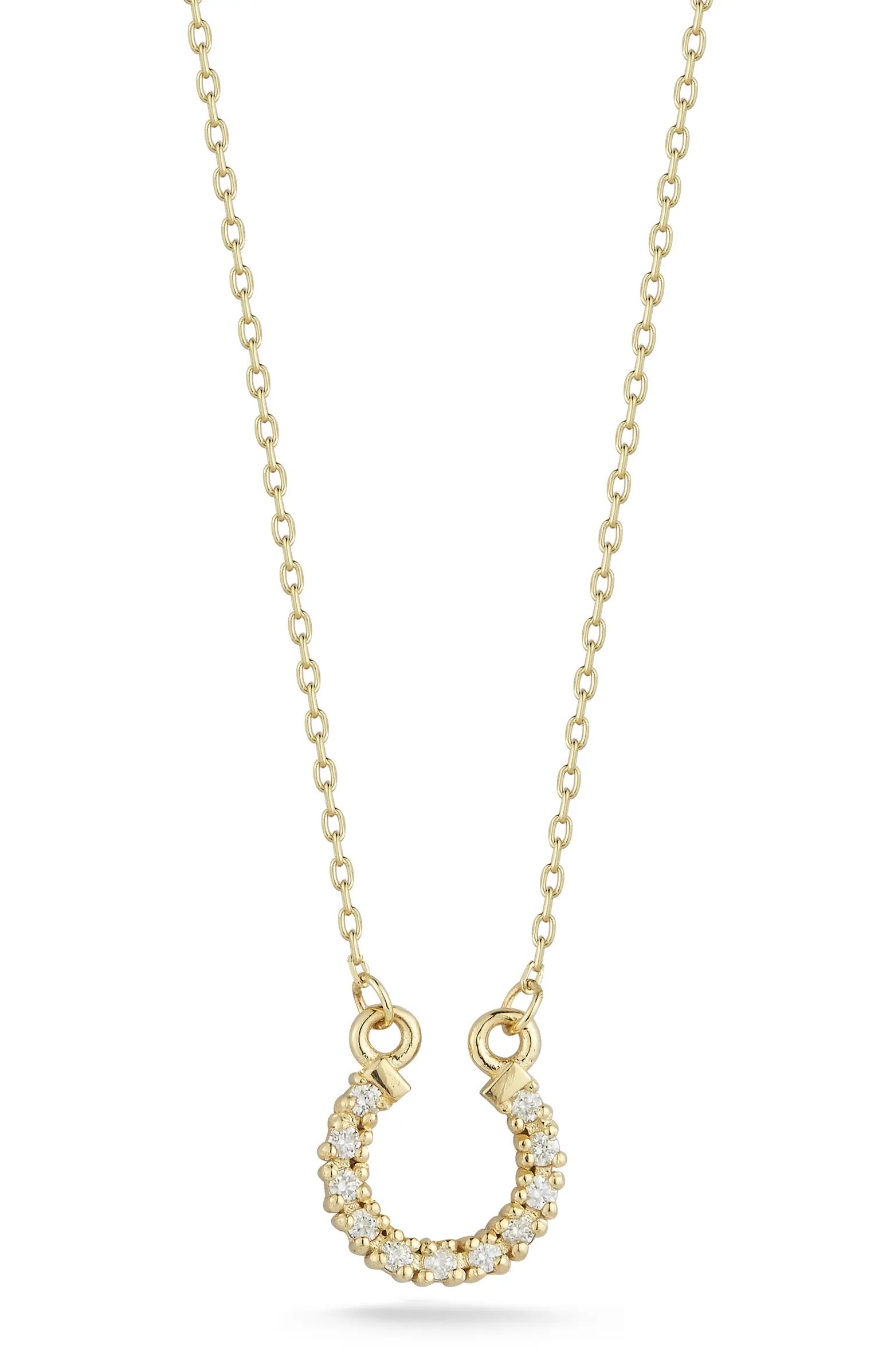 Ember Fine Jewelry 14K Gold Diamond Horse Shoe Pendant Necklace - 0.08 ctw | Nordstromrack | Nordstrom Rack