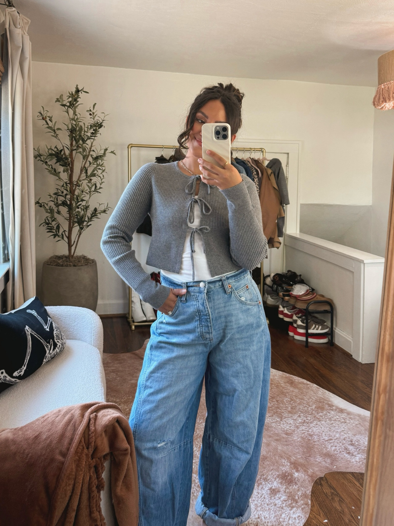 Bow tie sweater top for fall! 

Sizing:
Sweater- medium (sized up for looser fit)
Jeans- 4 (sized down, runs big)

#targetpartner #target #targetstyle AD

#LTKSeasonal #LTKFindsUnder50 #LTKFindsUnder100