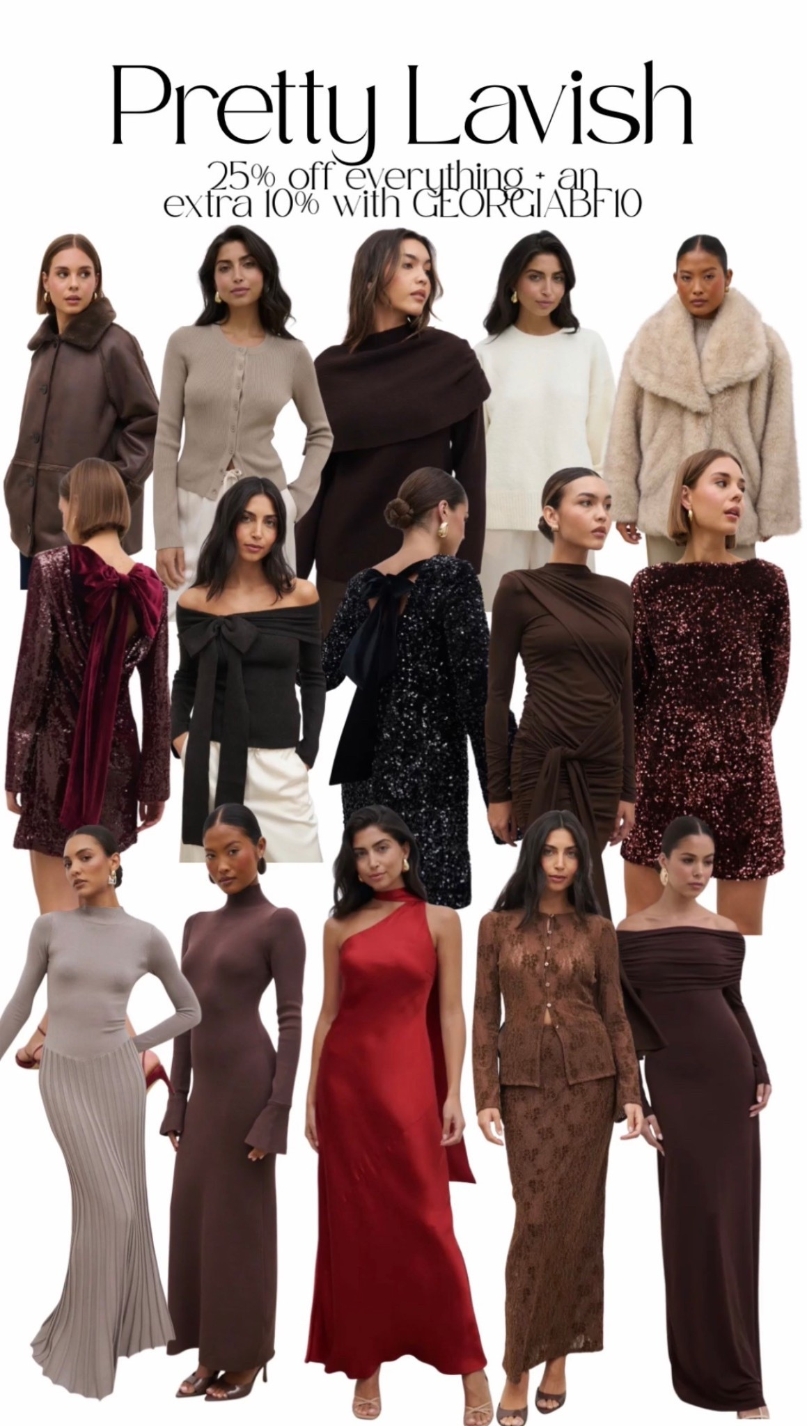 25% off everything at pretty lavish + an extra 10% off with GEORGIABF10 ✨🥂

#LTKCyberWeek #LTKfestive #LTKdresses