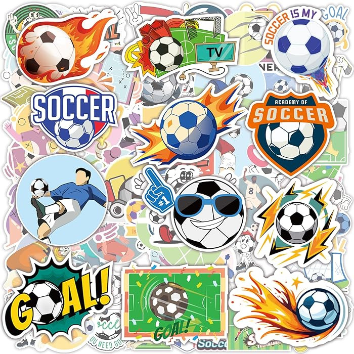 100 PCS Soccer Stickers for Kids |Water Bottle,Laptop Sports Football Stickers for Toddlers - Act... | Amazon (US)