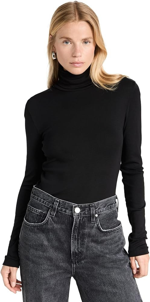 Splendid 1x1 Rib Long Sleeve Turtleneck Tee T-Shirt | Amazon (US)