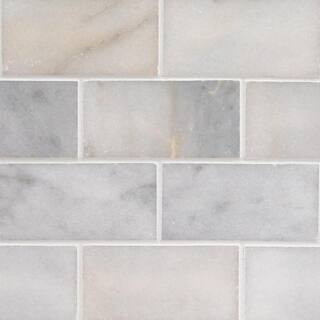 MSI Greecian White 3 in. x 6 in. Polished Marble Floor and Wall Tile (1 sq. ft. / case)-THDW1-T-G... | The Home Depot