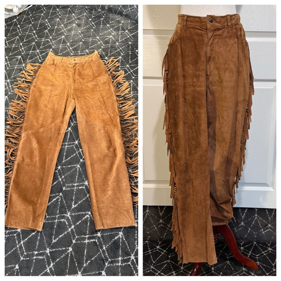Vintage Brown Fringe Pants | Poshmark