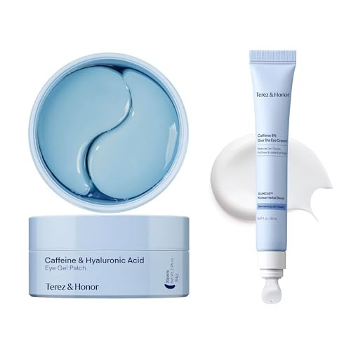 TEREZ & HONOR Under Eye Patches for Dark Circles with 8% Caffeine Eye Cream - Eye Care 2 Step Kit, Dermatologist Tested Korean Skincare Formula, 60 Pcs + 20mL | Amazon (US)