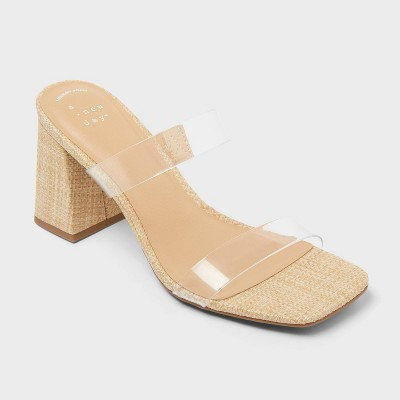 Women’s Hattie Heels with Memory Foam Insole - A New Day™ Natural 8.5 | Target