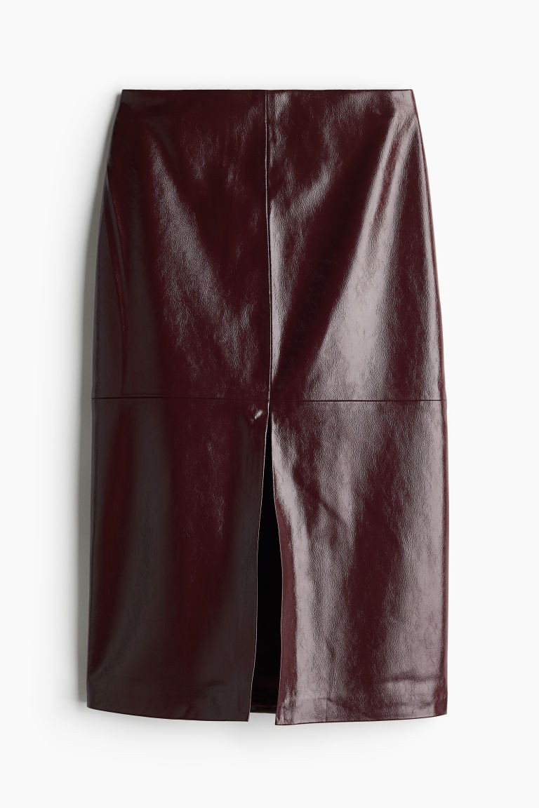 H & M - Coated Pencil Skirt - Red | H&M (US + CA)