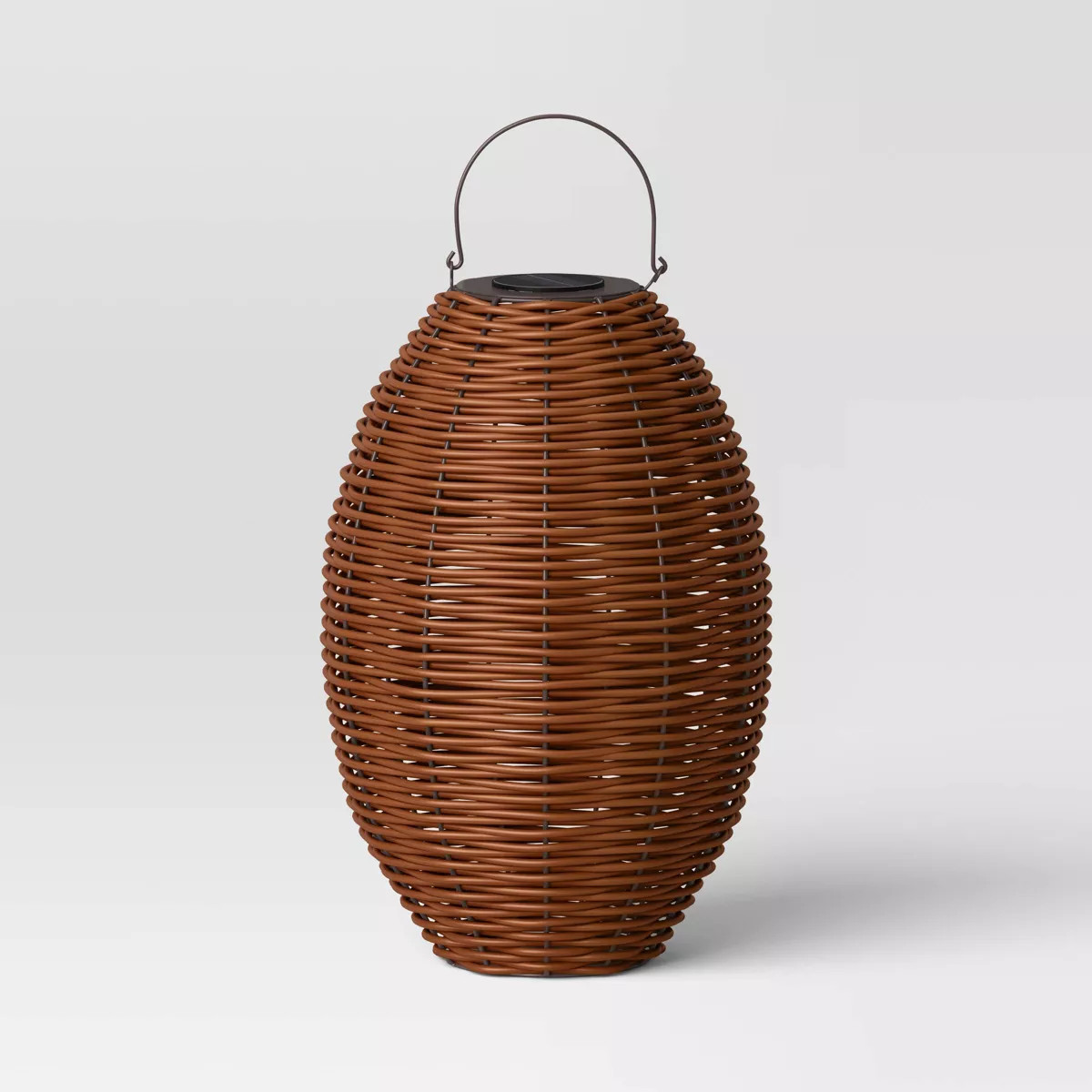 Resin Wicker Woven LED Outdoor Lantern Dark Brown - Threshold™ | Target