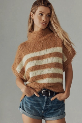 Pilcro Mock-Neck Short-Sleeve Sweater | Anthropologie (US)