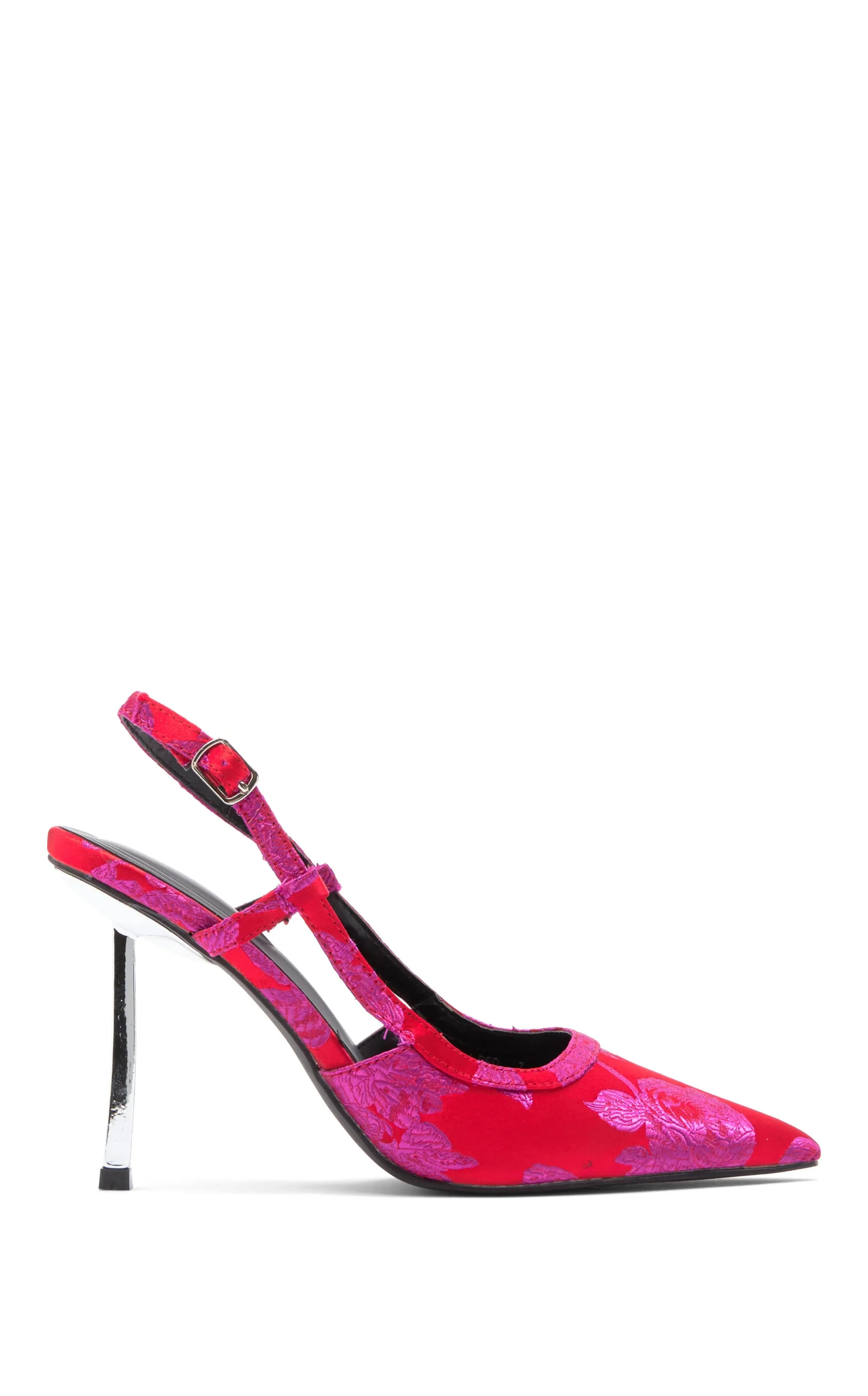 VENA-RED METALLIC STILETTO PUMP | Azalea Wang