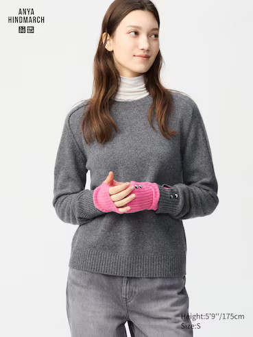 WOMEN'S ANYA HINDMARCH 100% CASHMERE CREW NECK SWEATER | UNIQLO AU | Uniqlo Australia