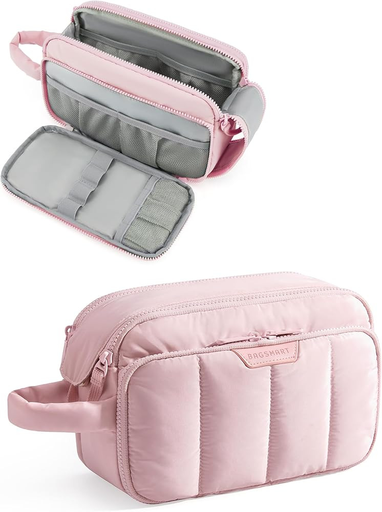 BAGSMART Travel Makeup Bag Organizer, Puffy Make Up Bag, Cosmetic Organizer Case for Travel Essen... | Amazon (US)