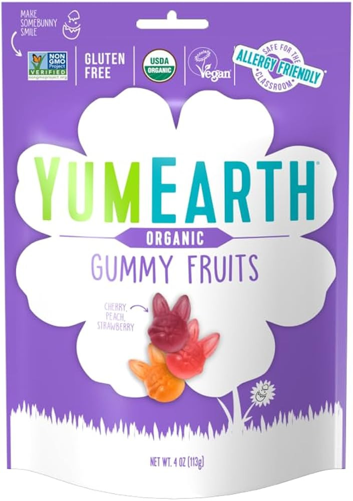 YumEarth Easter Candy Organic Gummy Fruits, 4 Ounce - Spring Fruit Flavors - Allergy Friendly, Gl... | Amazon (US)