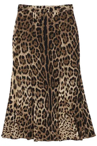 DOLCE & GABBANA Leopard print jersey midi skirt | Residenza725 US