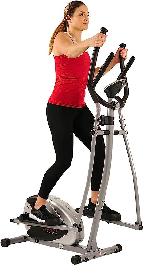Sunny Health & Fitness SF-E905 Elliptical Machine Cross Trainer with 8 Level Resistance and Digit... | Amazon (US)