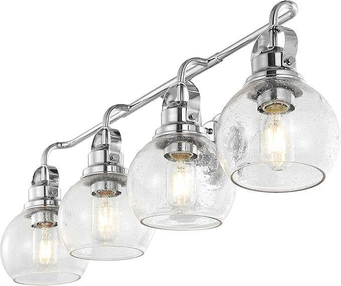 JONATHAN Y JYL7406A Shirley 34" 4-Light Vanity Light Contemporary Transitional 2200K 25W Chrome | Amazon (US)