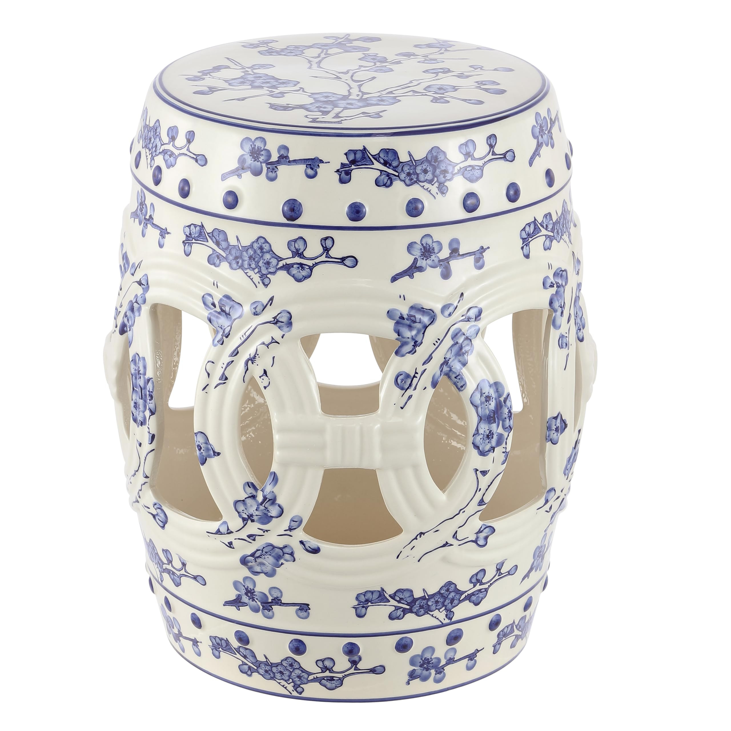 JONATHAN Y TBL1027A Lucky Coins 16" Chinese Ceramic Drum Indoor/Outdoor Garden Stool Bohemian, Co... | Amazon (US)