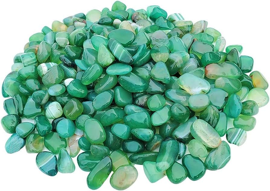 Tonmp 2 Pounds Green Aquarium Gravel Gem.Agate Stone Tumbled Stones for Plants Cacti & Succulents... | Amazon (US)