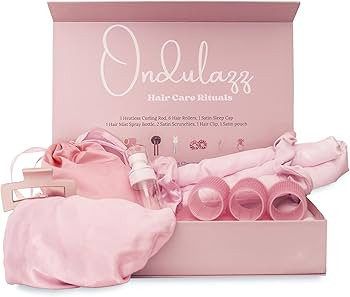 Ondulazz Viral heatless Curling Rod Set, Pink Satin No Heat Hair Curlers for Soft Curls, Valentin... | Amazon (US)