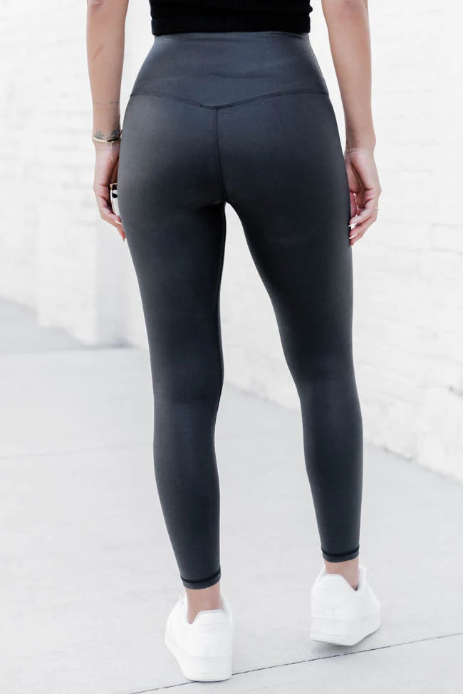 Darling Grace Black Faux Leather Leggings | Pink Lily