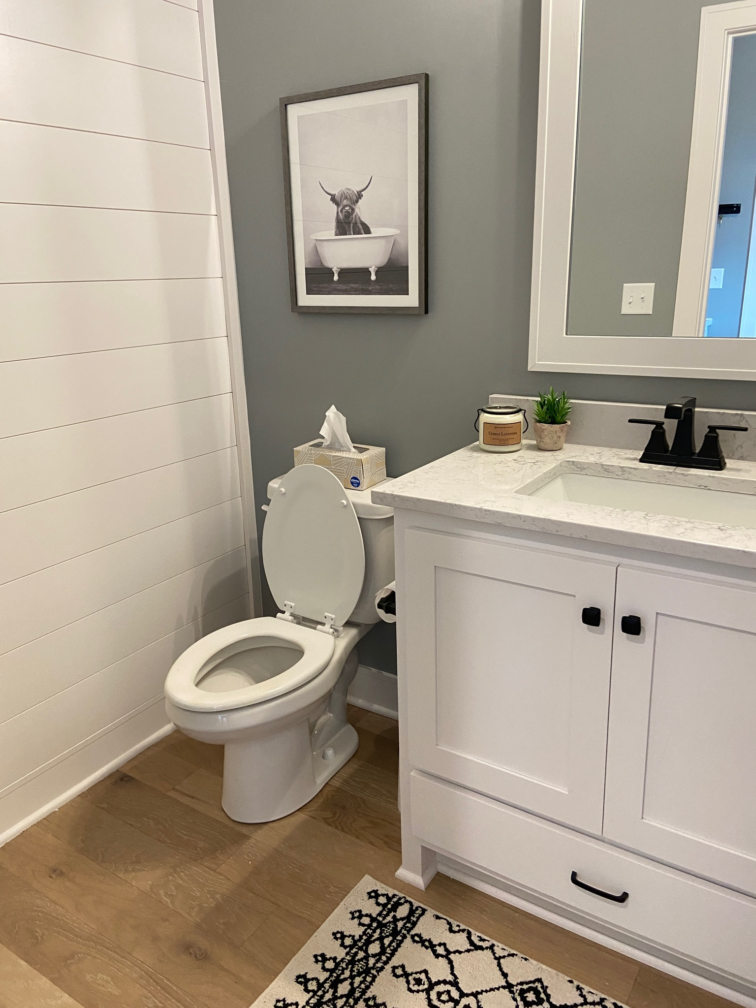 Bathroom decor - rug and cow bathtub wall art 

#LTKunder50 #LTKfamily #LTKhome