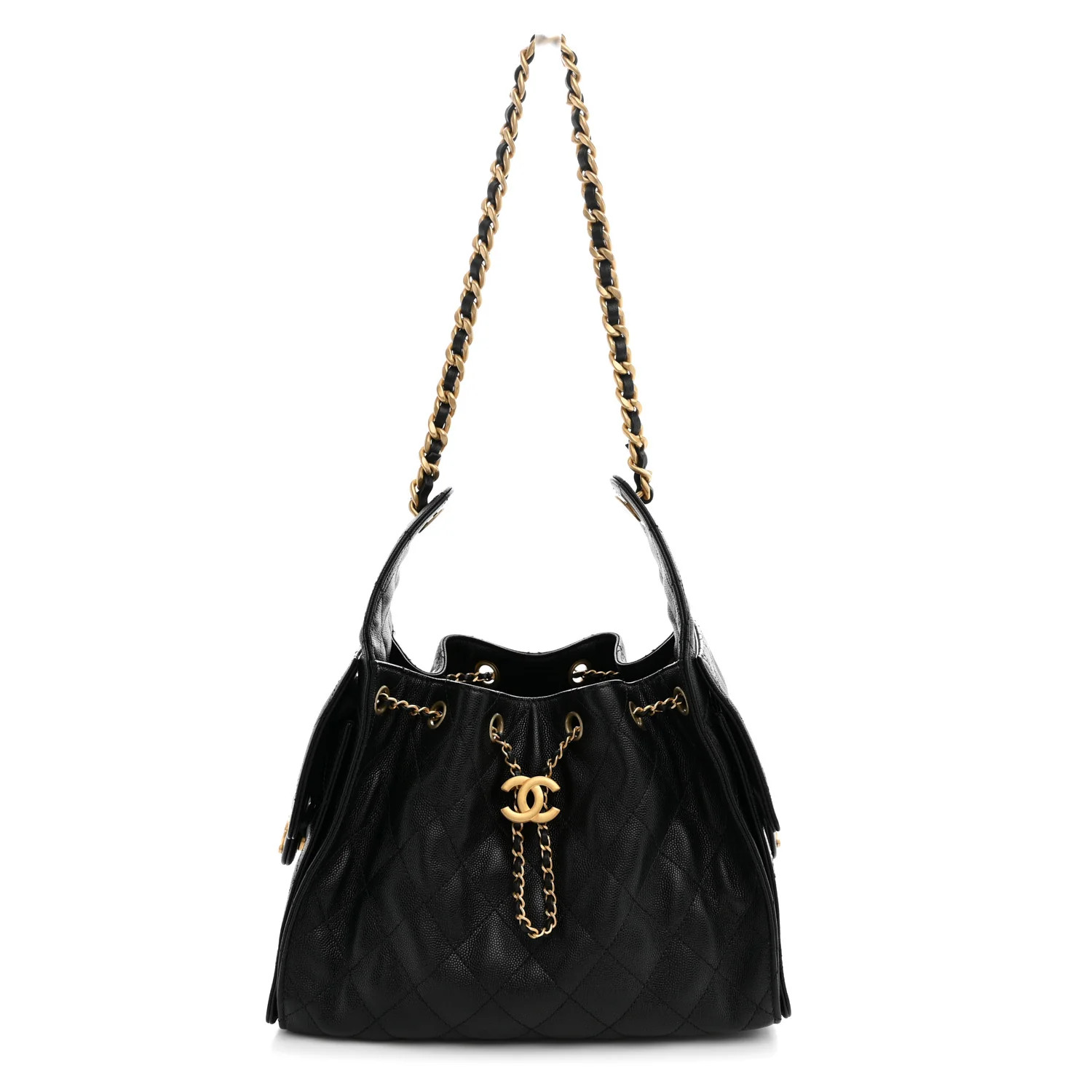 Chanel Caviar Quilted Small Chanel 25 Handbag Black 1941847 | FASHIONPHILE (US)