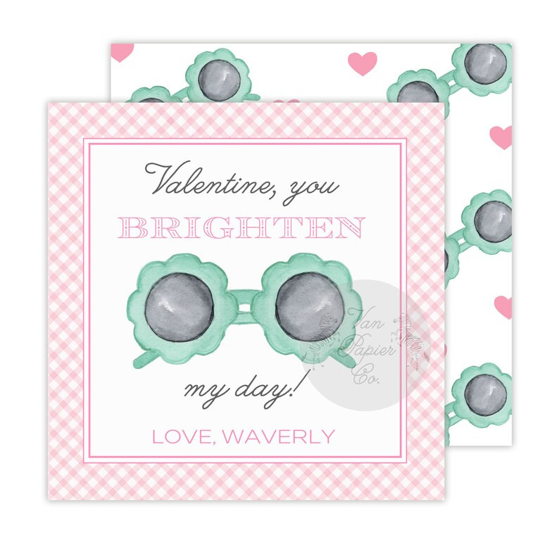 Brighten My Day Valentine, Valentine Class Tags, Watercolor Valentine, Printed Valentine Tags, Su... | Etsy (US)