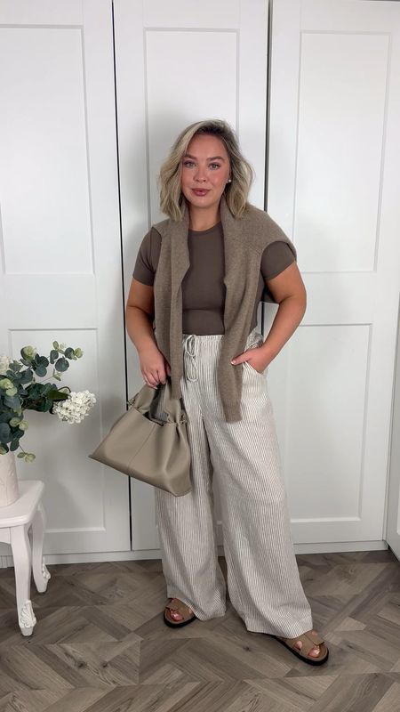 GRWM: off for a weekend in a cabin in the woods and sunshine with the girls 

Top is ELR style, bag is Polene, I sized up in the trousers for a looser fit on my legs 

Summer outfit / spring outfit / casual style / comfortable outfit / linen trousers 

#LTKspring #LTKmidsize #LTKsummer