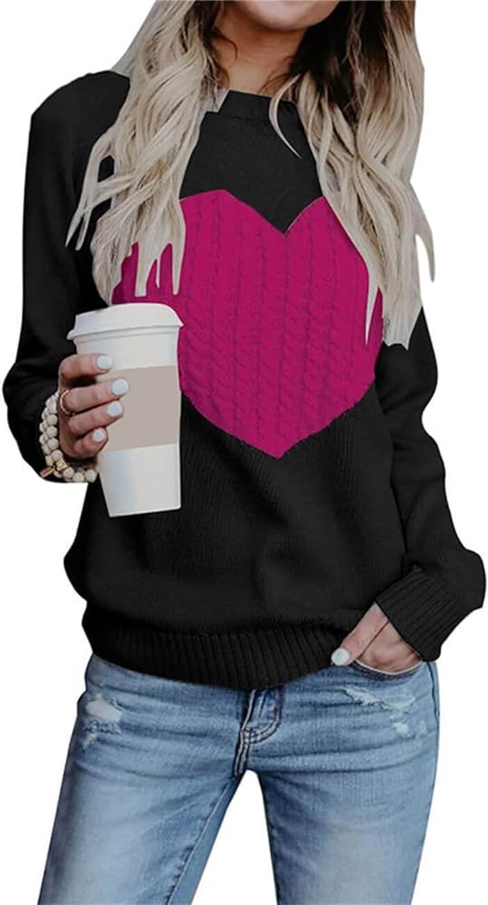 Beautooly New Womens Cute Long Sleeve Sweater Winter Warm Knitted Sweatshirt | Amazon (US)