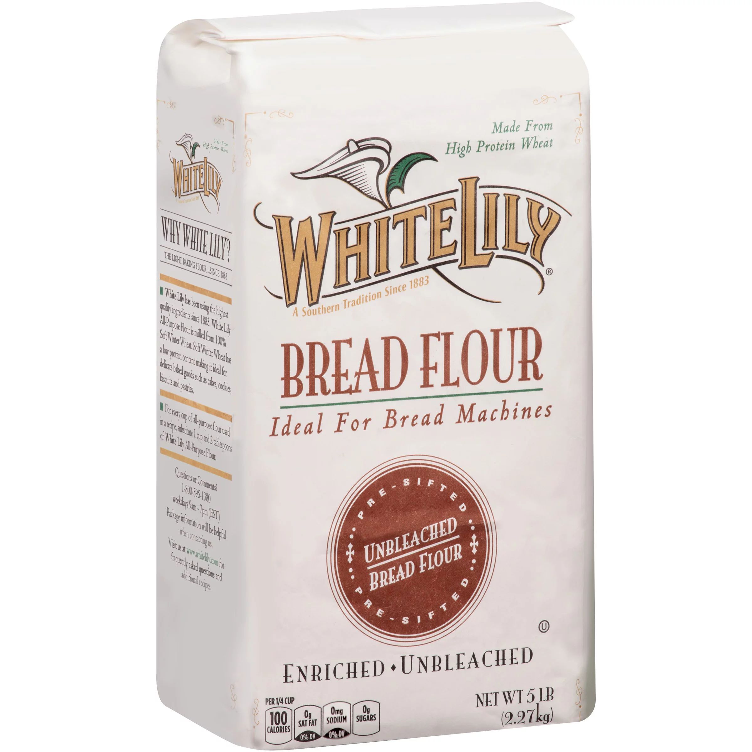 White Lily Unbleached Bread Flour, 80 oz - Walmart.com | Walmart (US)